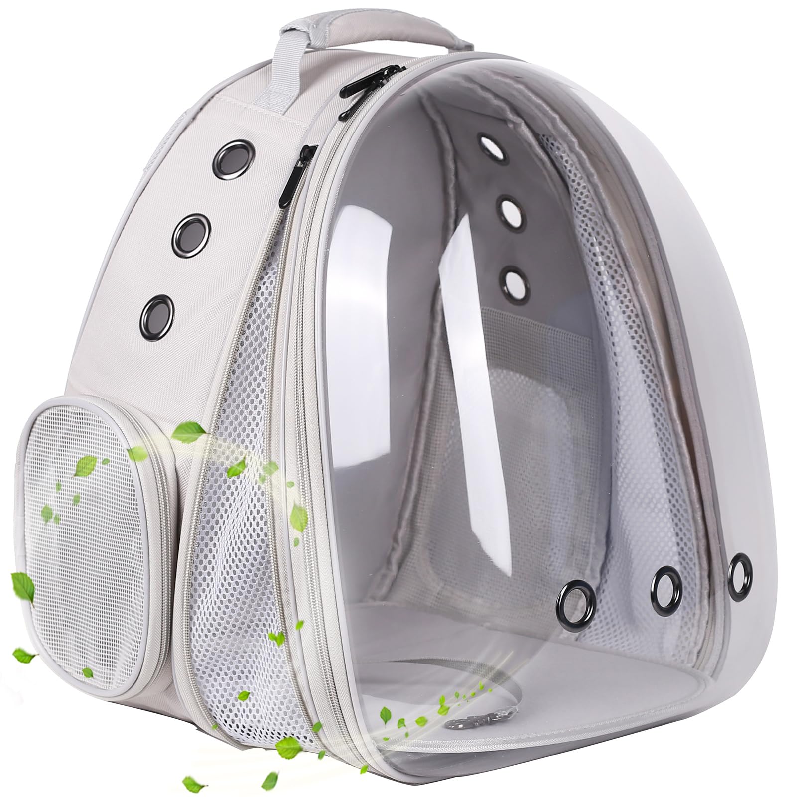 halinfer SOURCER Expandable Bubble Cat Carrier Backpack, Space Capsule Pet Carrier for Small Dog, Transparent Pet Hiking Traveling Backpack X-Large Grey