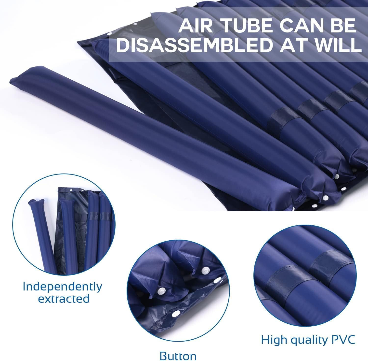 AKM Air bed Cushion for Bedridden Elderly, Alternating Pressure Mattress for Bed Sores, Anti Decubitus Air Mattress Pads with Low Noise Pump System for Hospital Bed