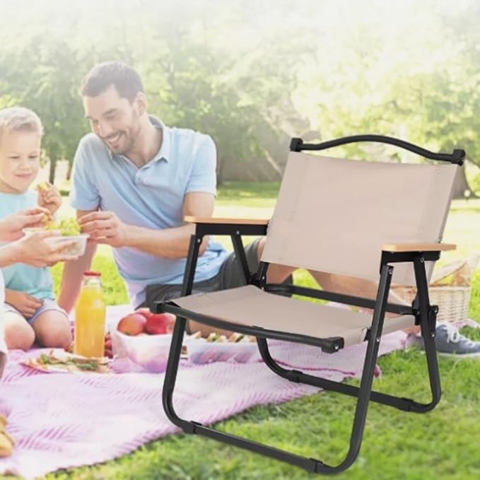 Outdoor Folding Chair with Armrest Camping Fishing Seat Portable Chair-GCC Home Center