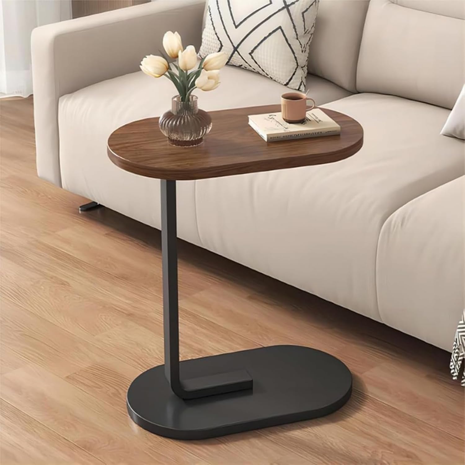 Baoly Narrow Side Table for Small Spaces, Small End Table, Small Side Table for Couch, Small Coffee Table for Living Room, Bedroom, Brown-GCC Home Center