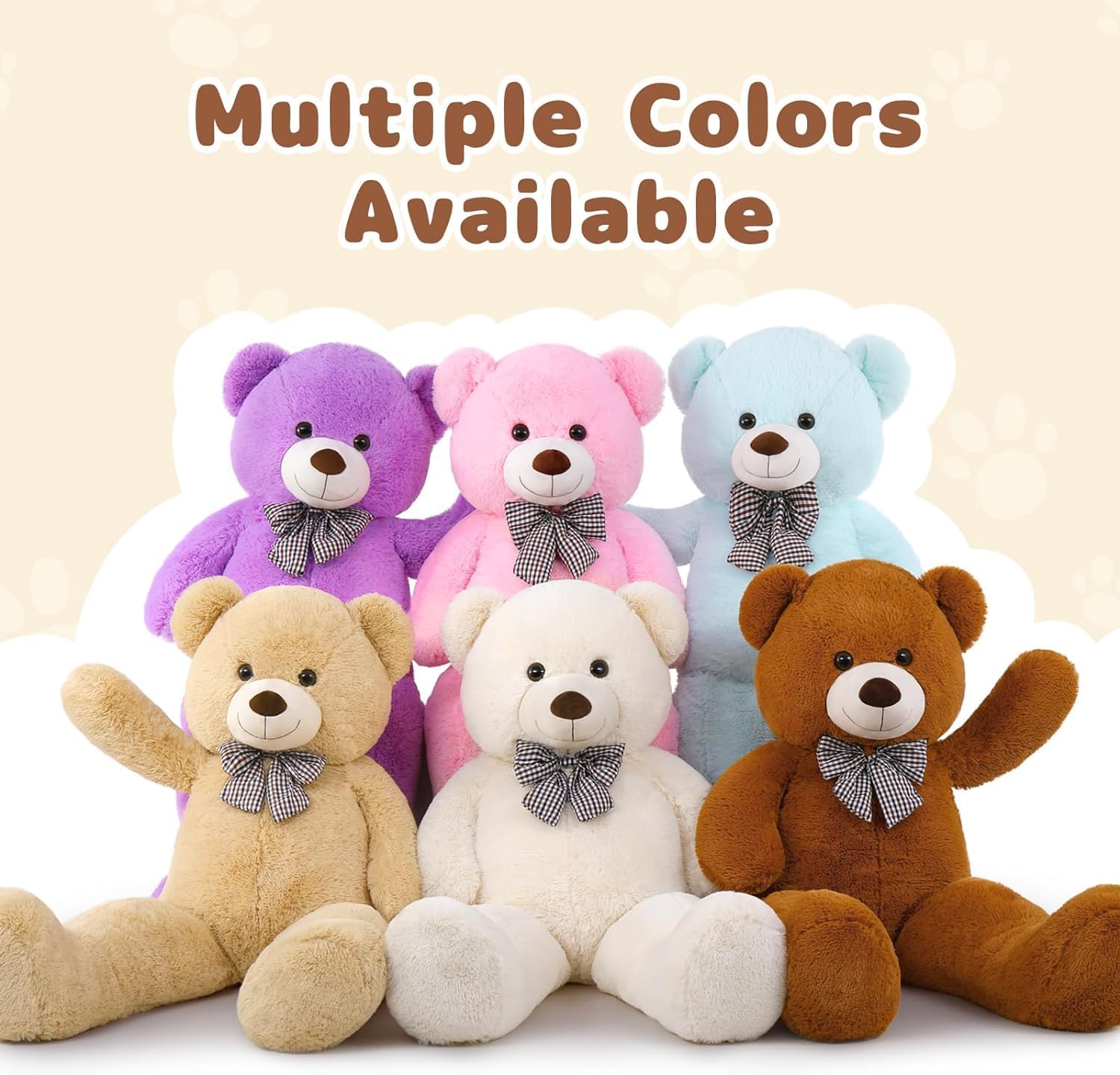 COOLBABY teddy bear for children and birthday day gift 160cm,white