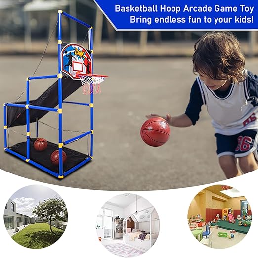 Basketball Hoop Arcade Game Toy Basketball Hoop Shoot Training System Portable Lightweight Sets with 6 Balls & Pump-GCC Home Center