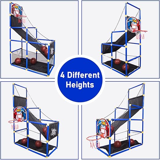 Basketball Hoop Arcade Game Toy Basketball Hoop Shoot Training System Portable Lightweight Sets with 6 Balls & Pump-GCC Home Center