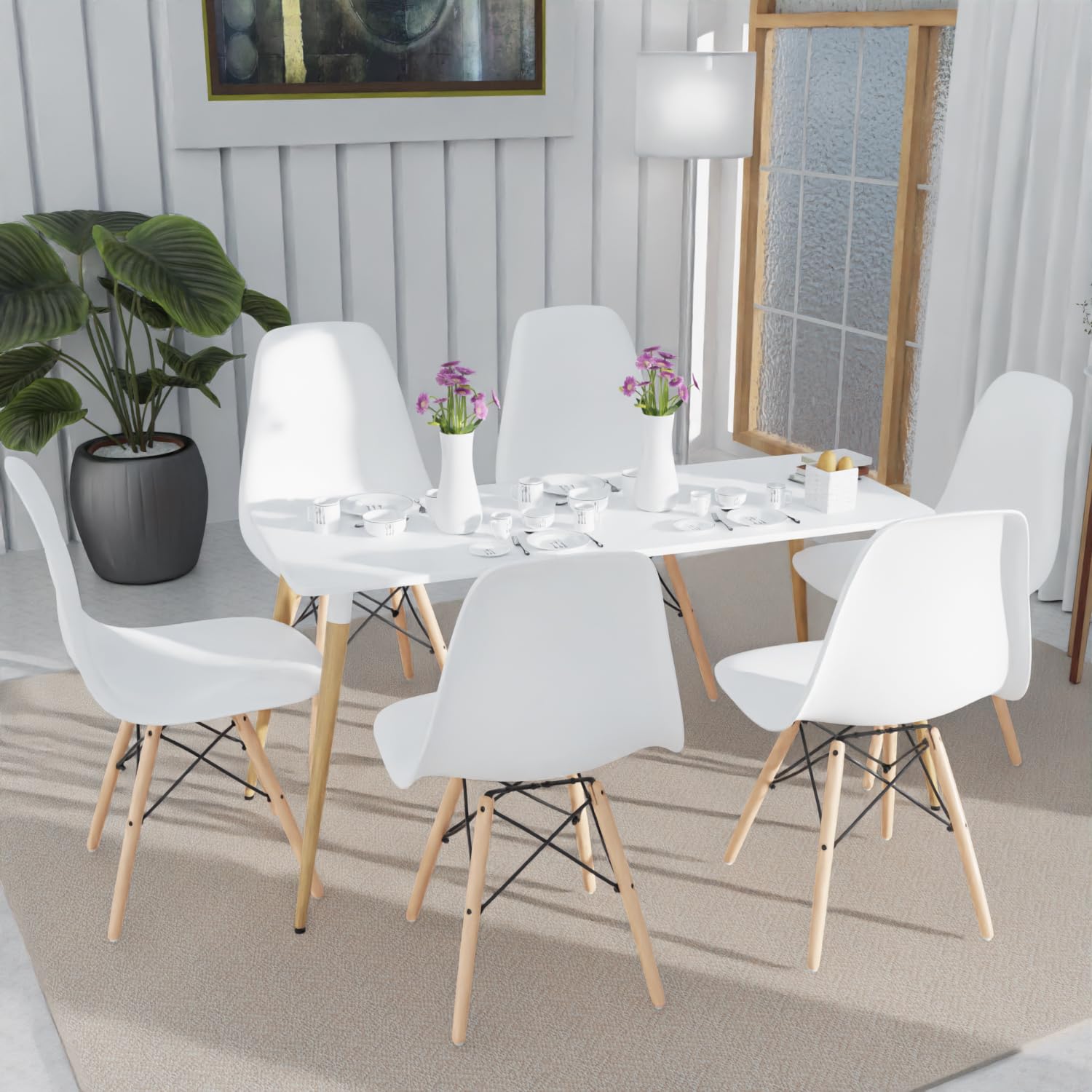Mahmayi TJ HYT08 60DIA Round Pantry Table - Quad Leg base - Versatile for Home Office, Bistro, Balcony, Lawn, and Breakfast Nook - Fits Any Urban Decor Theme, Sturdy & Easy to Clean- Black(60cm)