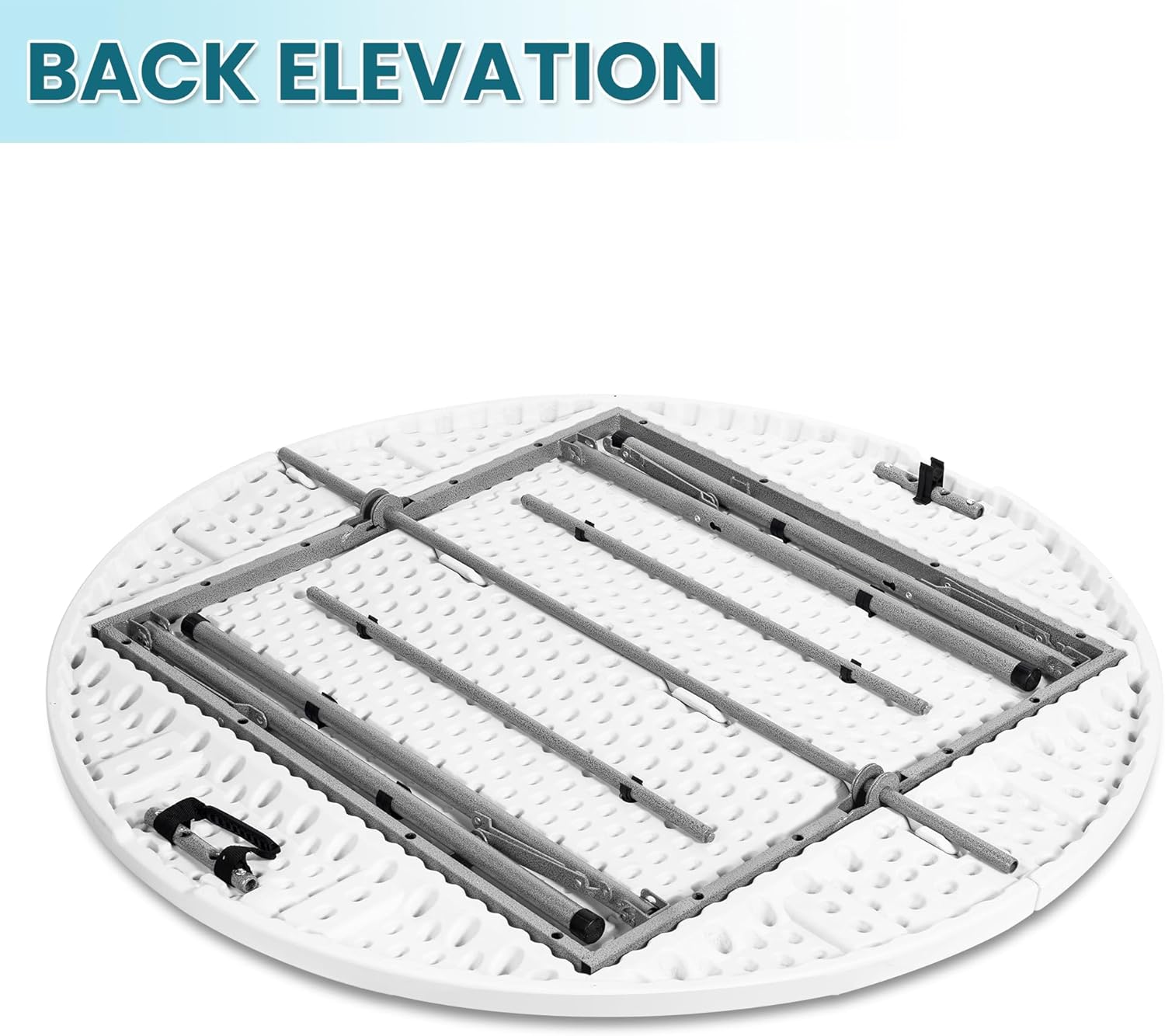 1.8M (6 Ft) Round Folding Card Table For Indoor And Outdoor – White