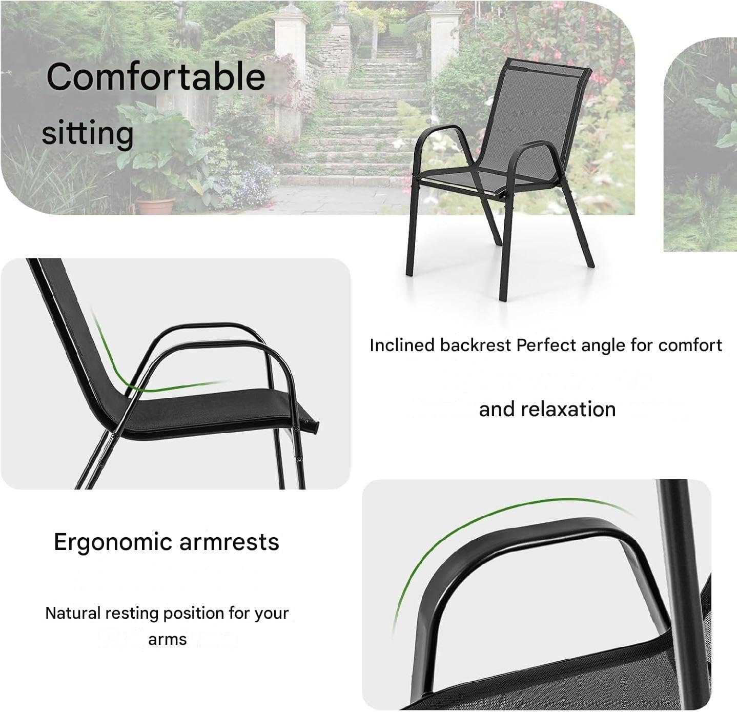 Vital Outdoor Patio Bistro Set – Black Wicker Chairs & Round Table for Elegant and Comfortable Small Space Dining, Relaxation, and Outdoor Enjoyment (VI-DNS-13)