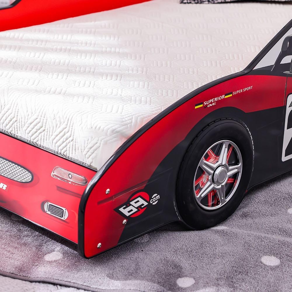 Ranger Meteoric 90x190 Kid Car Bed | Modern Design Kids Single Bed Frame Furniture | Comfortable Bed (Mattress Not Included) L208xW97.5xH69.2cm