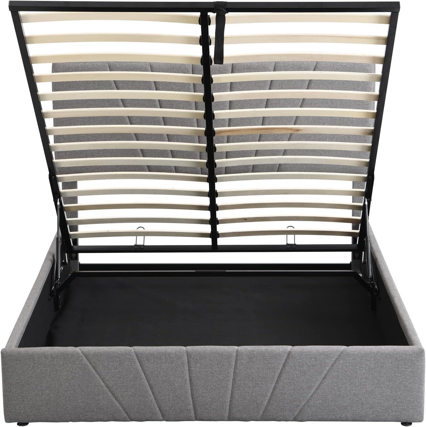 Full Lift Storage Bed with Storage Underneath and Headboard - Grey-GCC Home Center