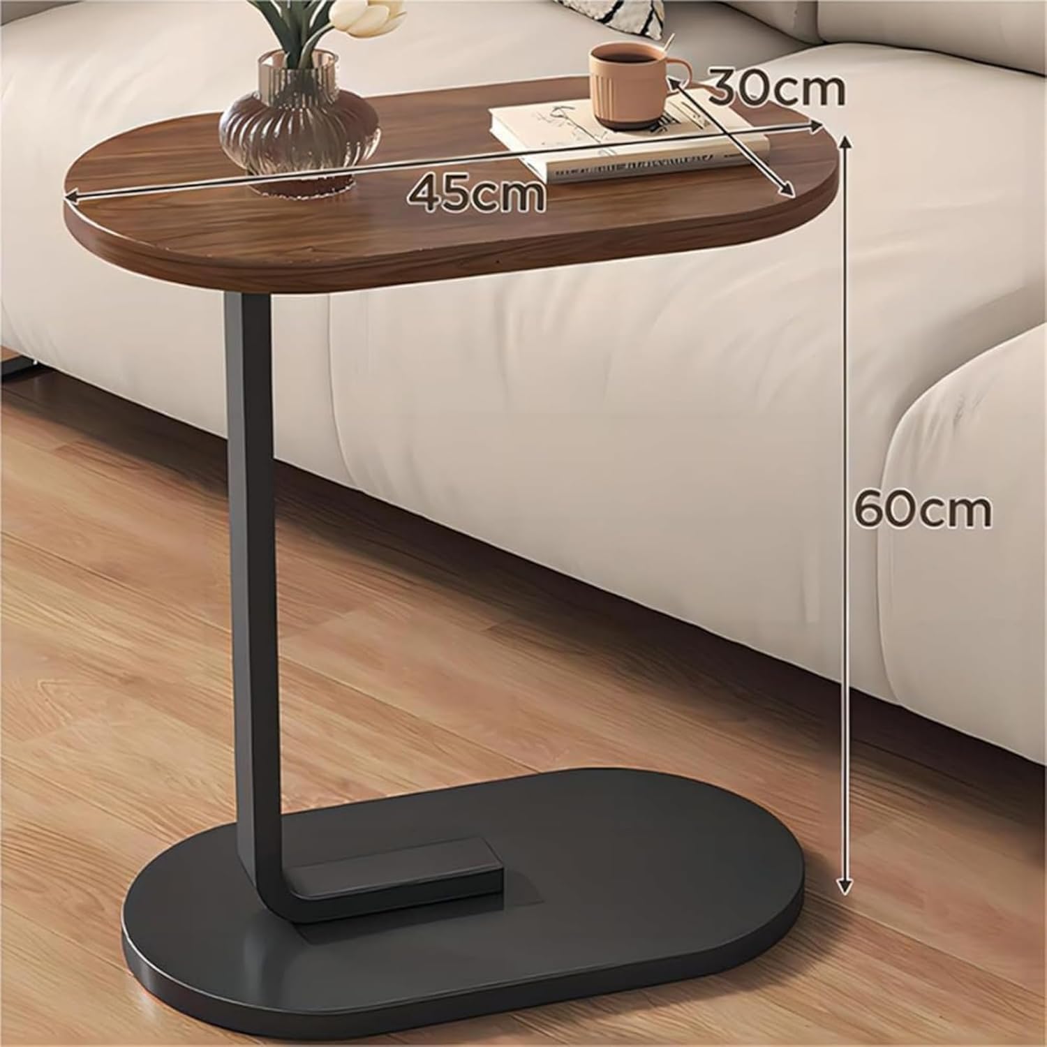 Baoly Narrow Side Table for Small Spaces, Small End Table, Small Side Table for Couch, Small Coffee Table for Living Room, Bedroom, Brown-GCC Home Center