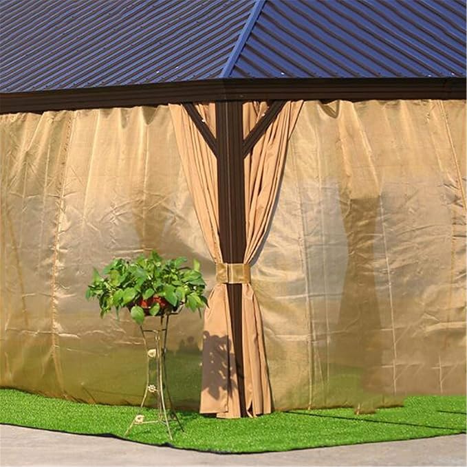Luxury Gazebo 3.65 x 6m Double Roof Aluminum Gazebo - Brown-GCC Home Center