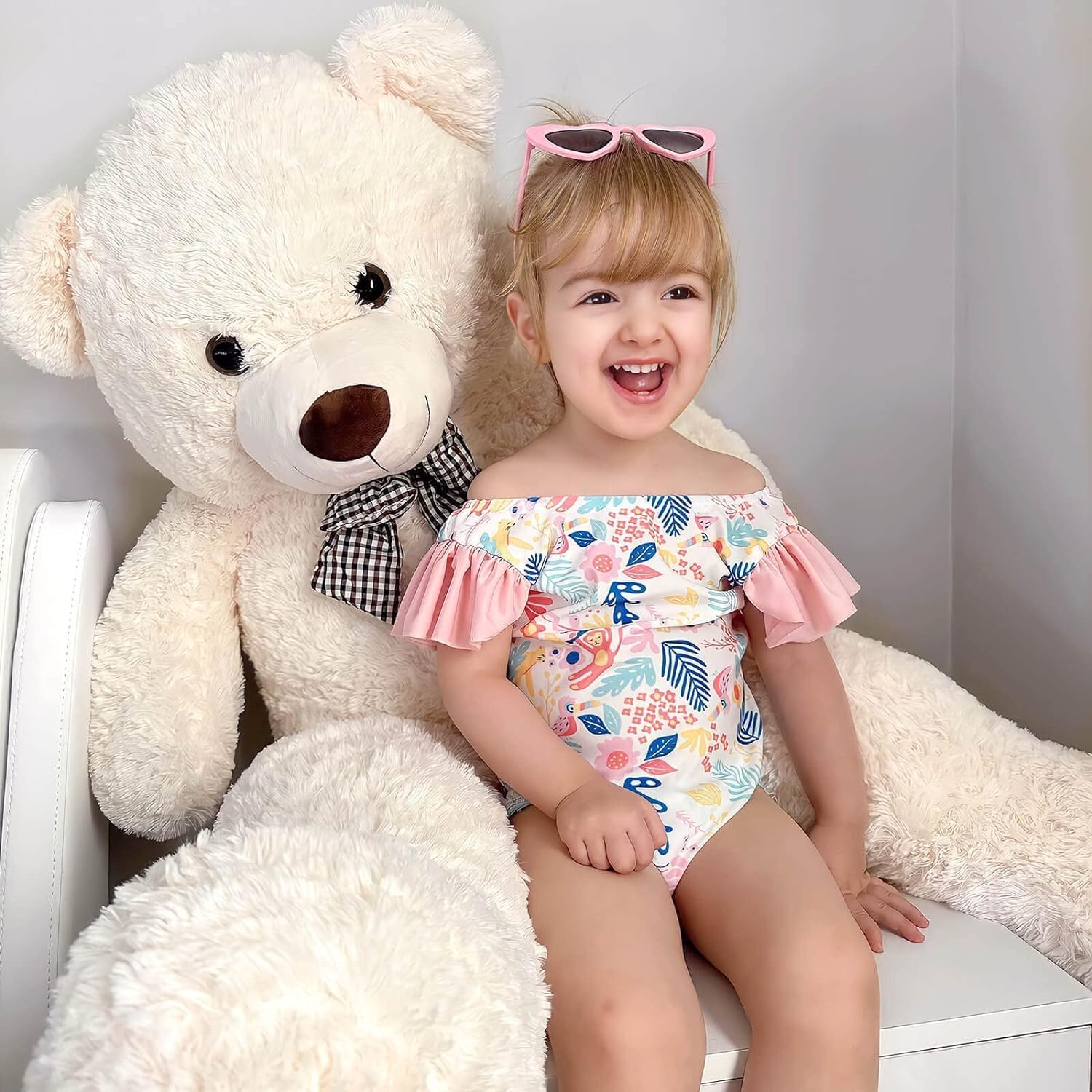COOLBABY teddy bear for children and birthday day gift 160cm,white