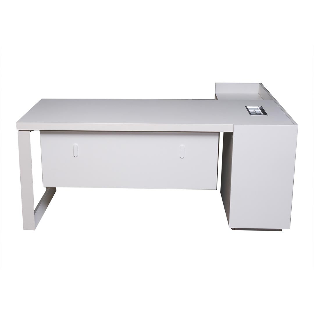 Modern Executive Office Table For Workspace Organized - Matt White-GCC Home Center