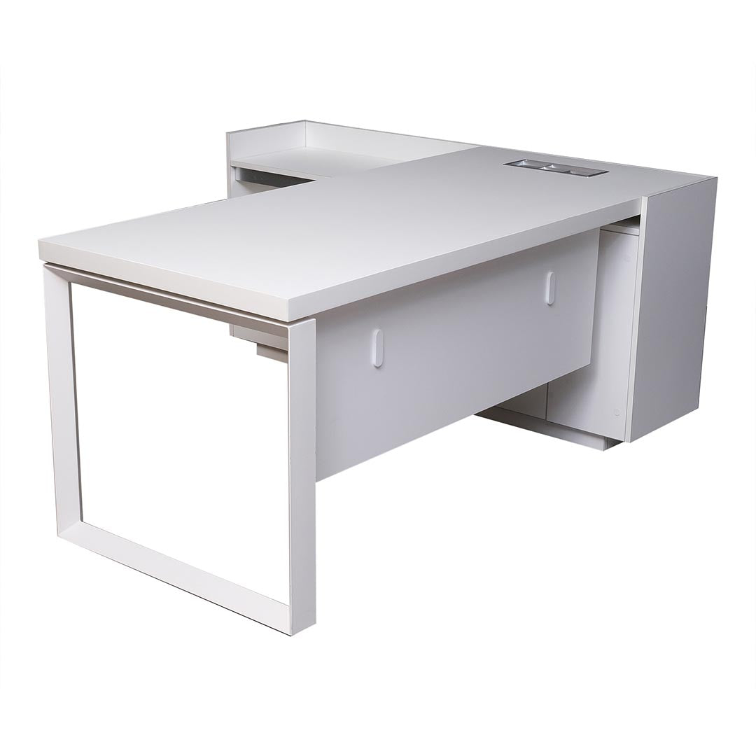Modern Executive Office Table For Workspace Organized - Matt White-GCC Home Center