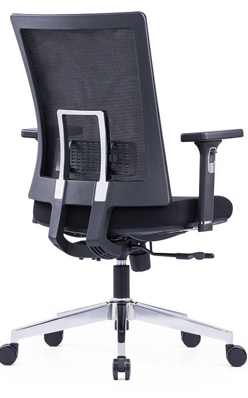Ergonomic Office Chair – Black with Sliding Seat, Adjustable Headrest & Lumbar Support