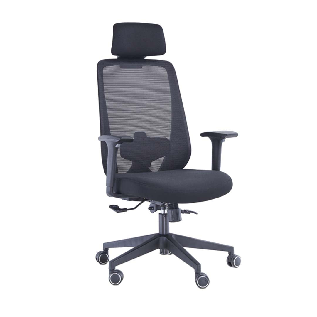 High Back Office Chair With Height Adjustable And 5 Swivel Wheels-GCC Home Center