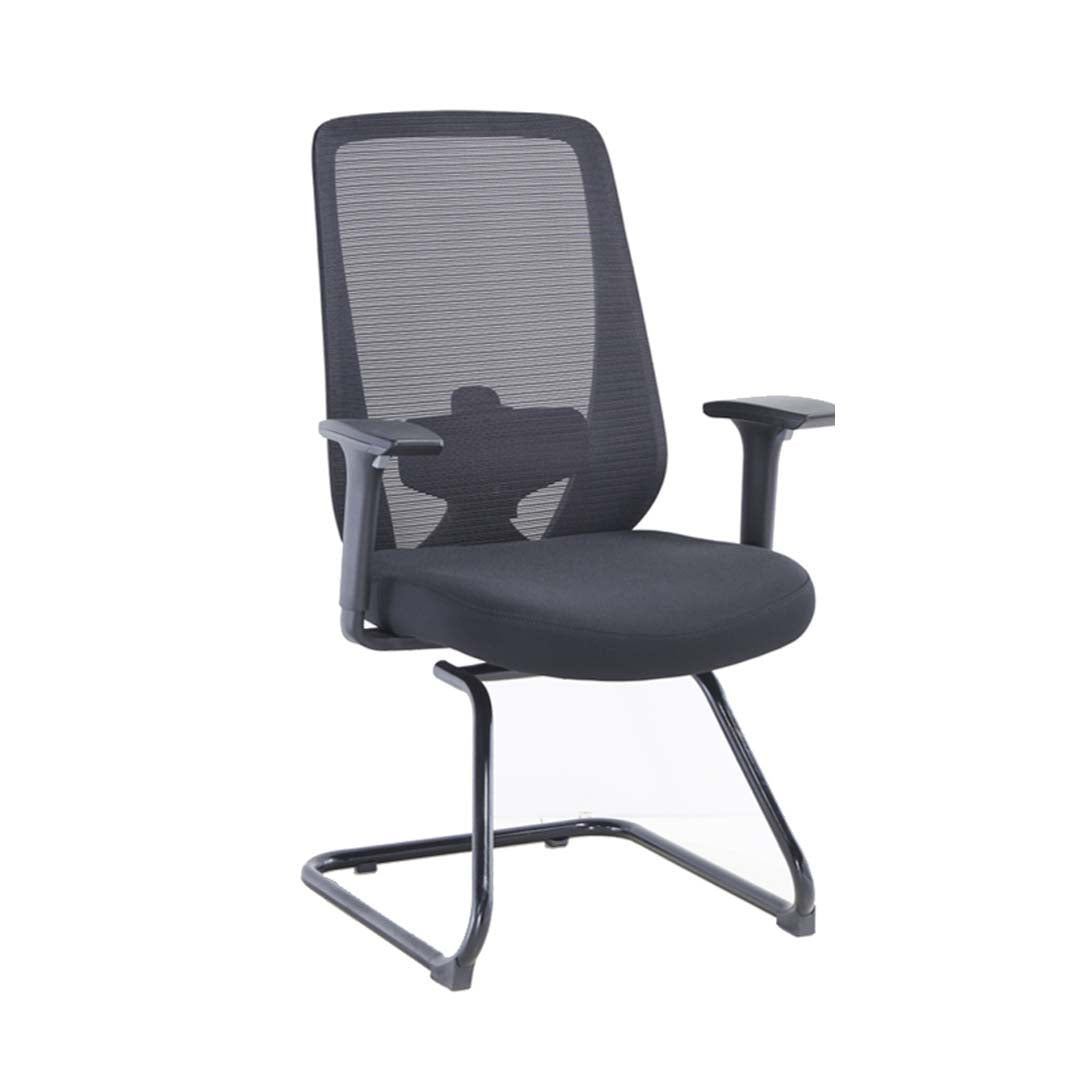 Modern Office Visitor Chair With Arm Rest And Metal Legs-GCC Home Center