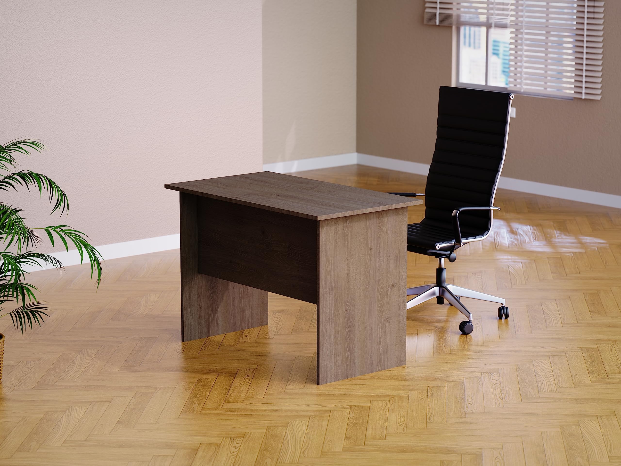 Mahmayi Modern MP1 120x60 Study Writing Table with BS01 Super Recessed Power Strip Desktop Socket Board, Modern Executive Desk for Adults, Home Offices, Schools, Laptop, Computer Workstation - WHITE