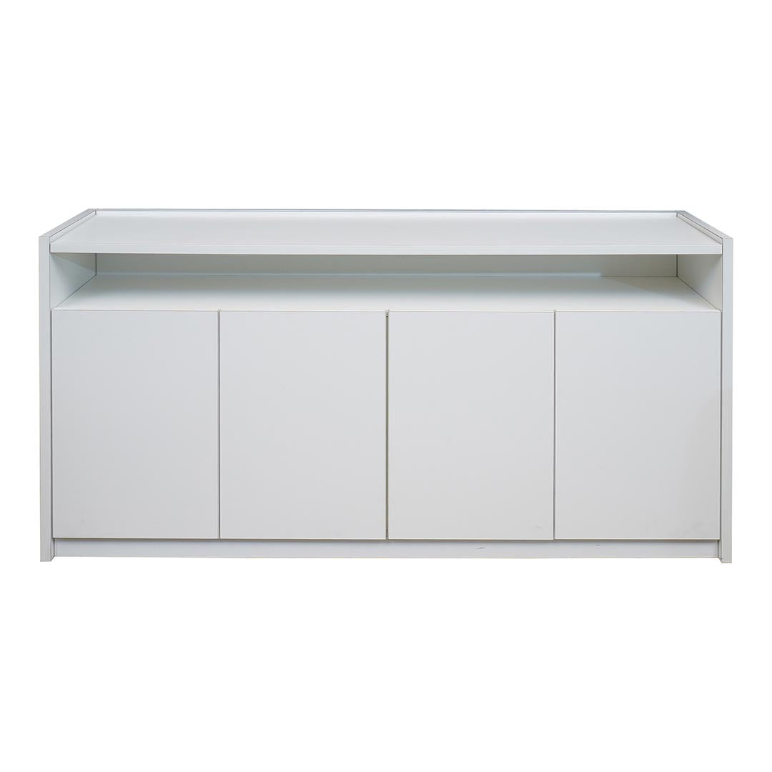 Elegant Low Office Cabinet With Two-door cabinet And two internal shelves - Matt White-GCC Home Center