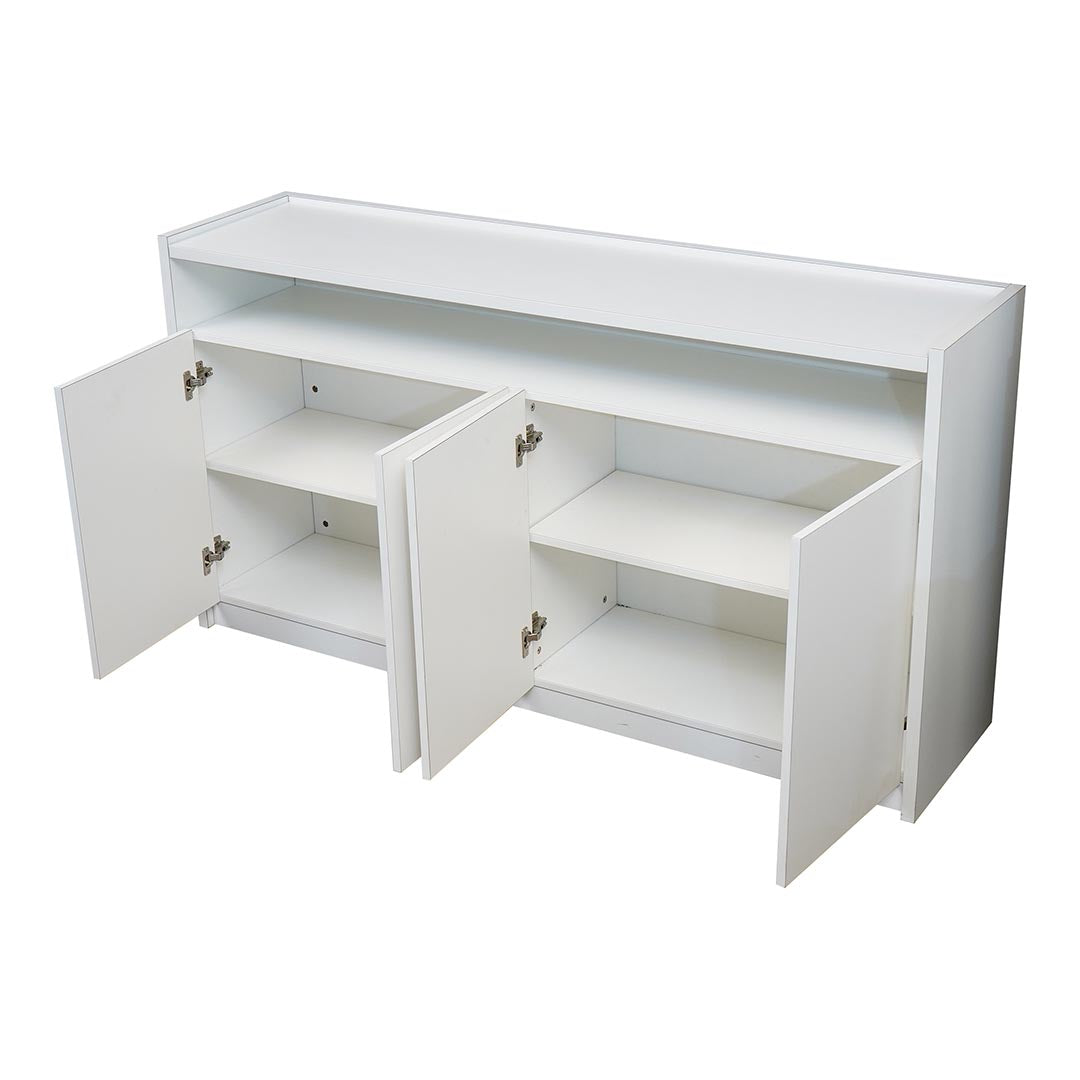 Elegant Low Office Cabinet With Two-door cabinet And two internal shelves - Matt White-GCC Home Center