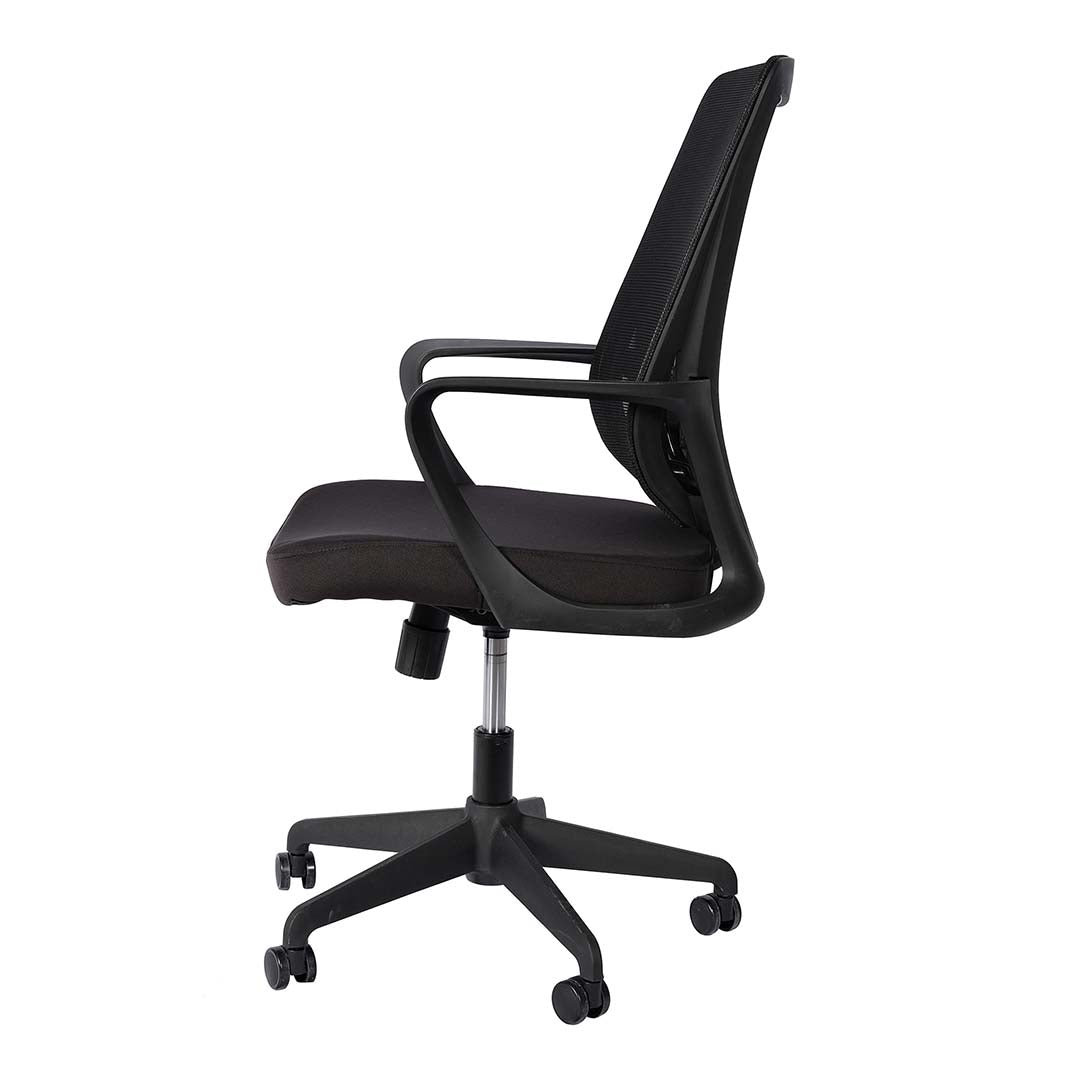 Ergonomic Low Back Office Chair With Metal Leg And Height Adjustable - Black-GCC Home Center