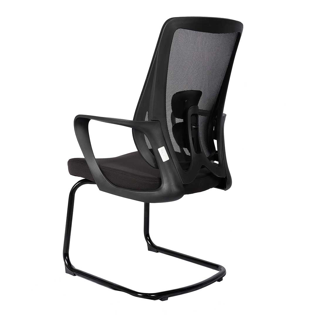 Modern Office Visitor Chair With Metal Legs - Black-GCC Home Center
