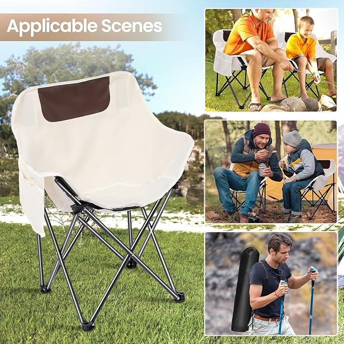 Camping Chairs, Folding Chair for Beach Patio Outdoor Lawn Floor-GCC Home Center