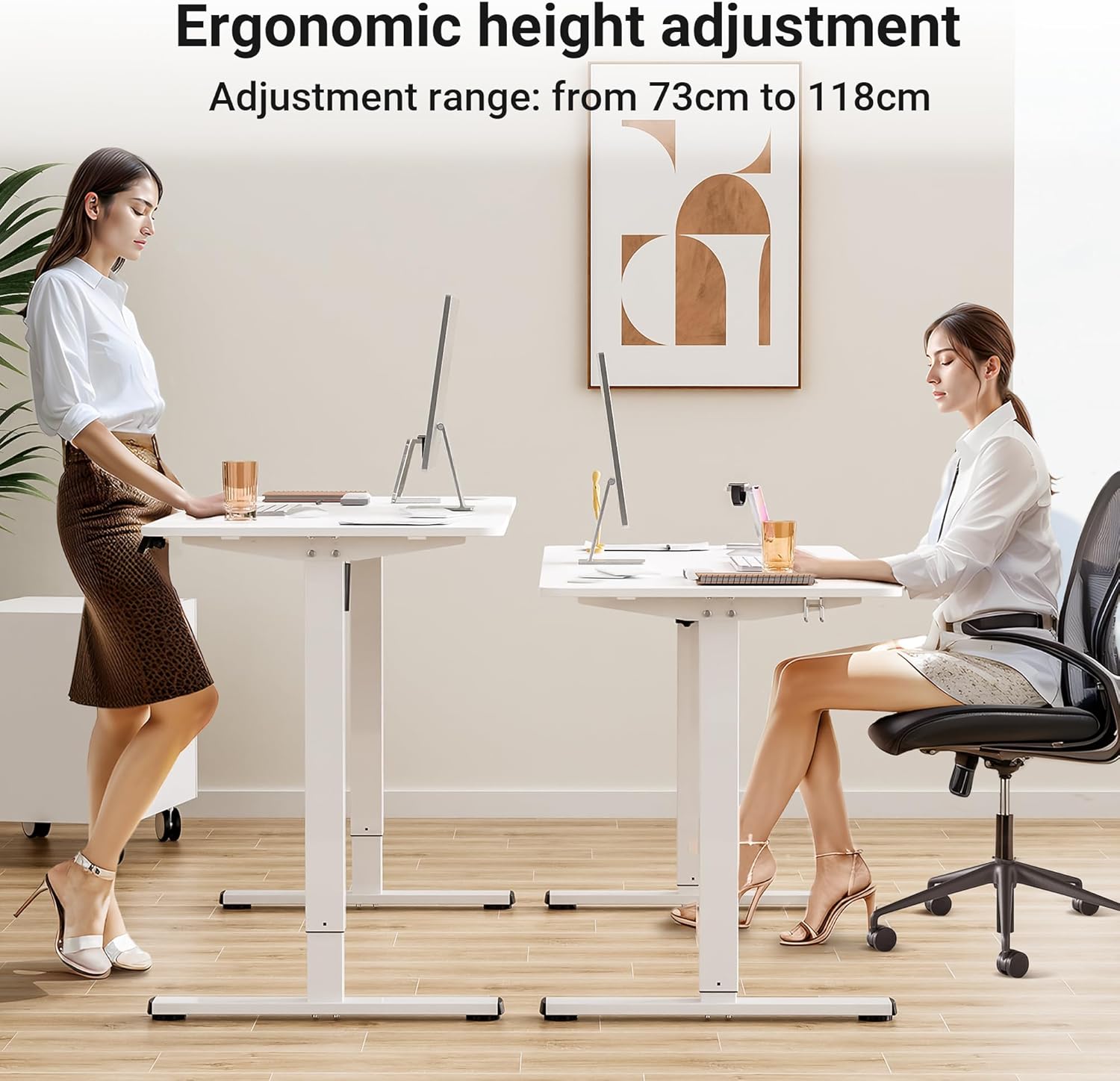 Homall Standing Desk Height Adjustable Desk Electric Lifting Table Adjustable Office Desk Stand Up Office Table Standing Desk Electric Lifting Table (100 * 60cm)-GCC Home Center