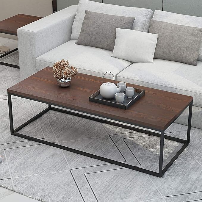 Outdoor Iron and PVC Table Brown-GCC Home Center