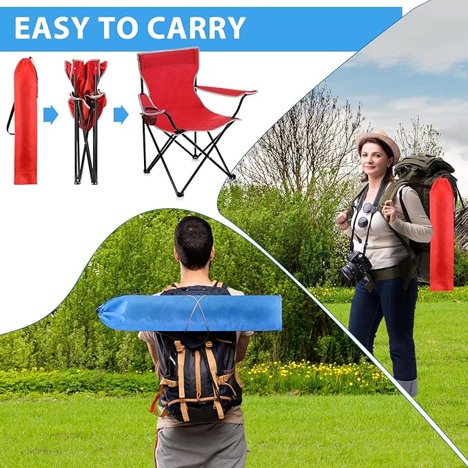 4 PACK Portable Folding Beach Chair Multi-Purpose Camping Chair for Adult, Lightweight Chair for Outdoor-GCC Home Center