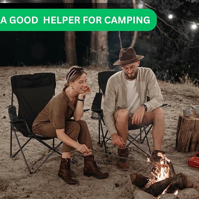 Portable Folding Beach Chair Multi-Purpose Camping Chair, Supports 110kgs Load With Carry Bag-GCC Home Center