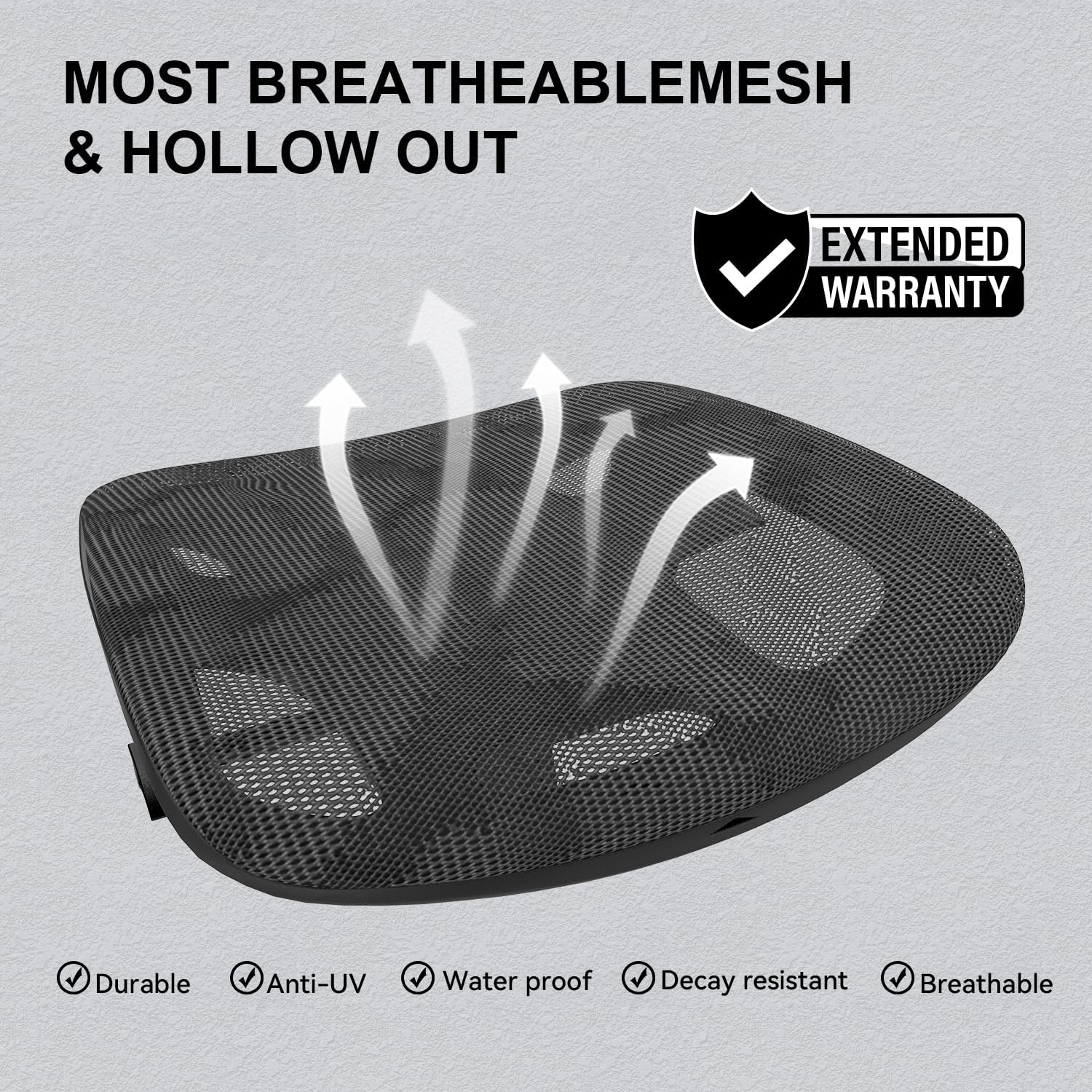 High Back Ergonomic Mesh Chair with 3D Armrests and Lumbar Support, Adjustable Height, with Caster Wheel (Black)-GCC Home Center