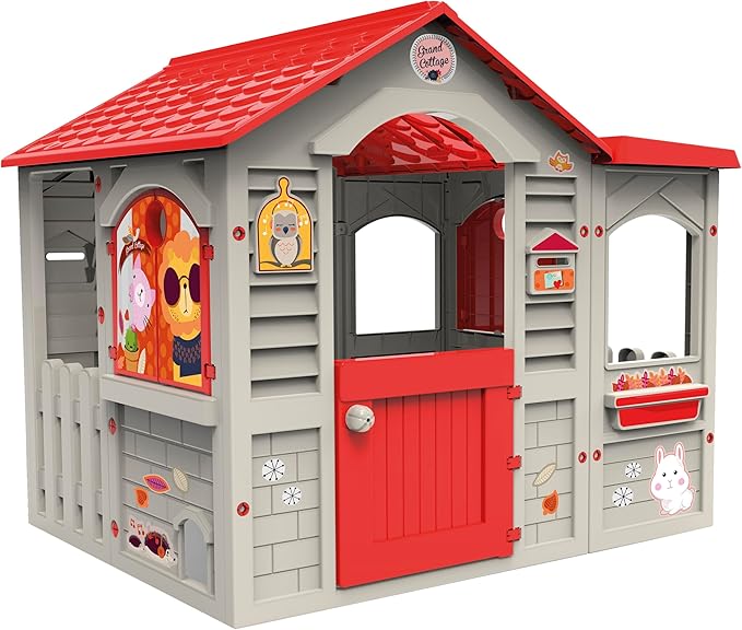 Outdoor Children's House. Made of resistant plastic. Durable material for easy assembly-GCC Home Center