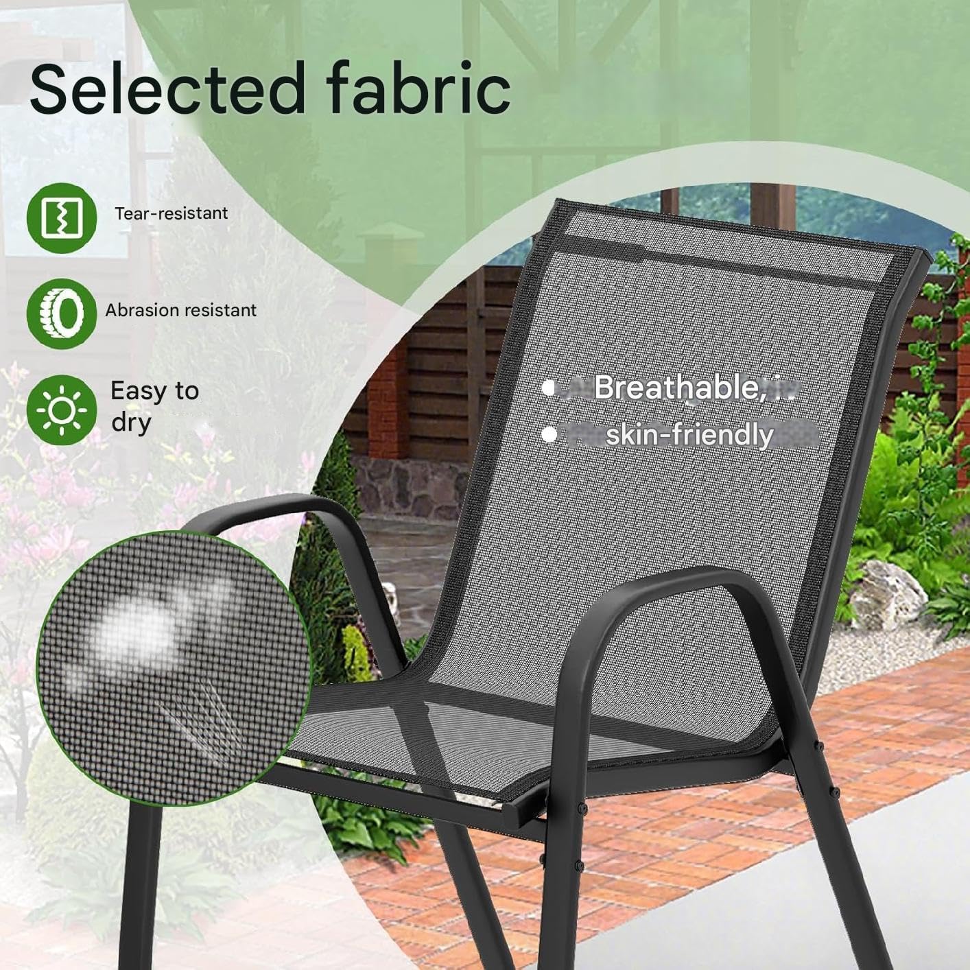Vital Outdoor Patio Bistro Set – Black Wicker Chairs & Round Table for Elegant and Comfortable Small Space Dining, Relaxation, and Outdoor Enjoyment (VI-DNS-13)