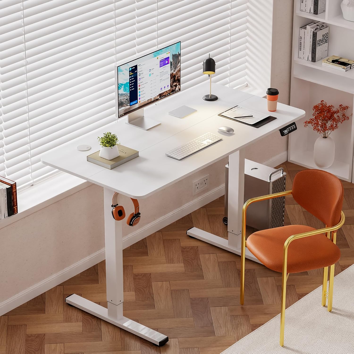 Homall Standing Desk Height Adjustable Desk Electric Lifting Table Adjustable Office Desk Stand Up Office Table Standing Desk Electric Lifting Table (100 * 60cm)-GCC Home Center