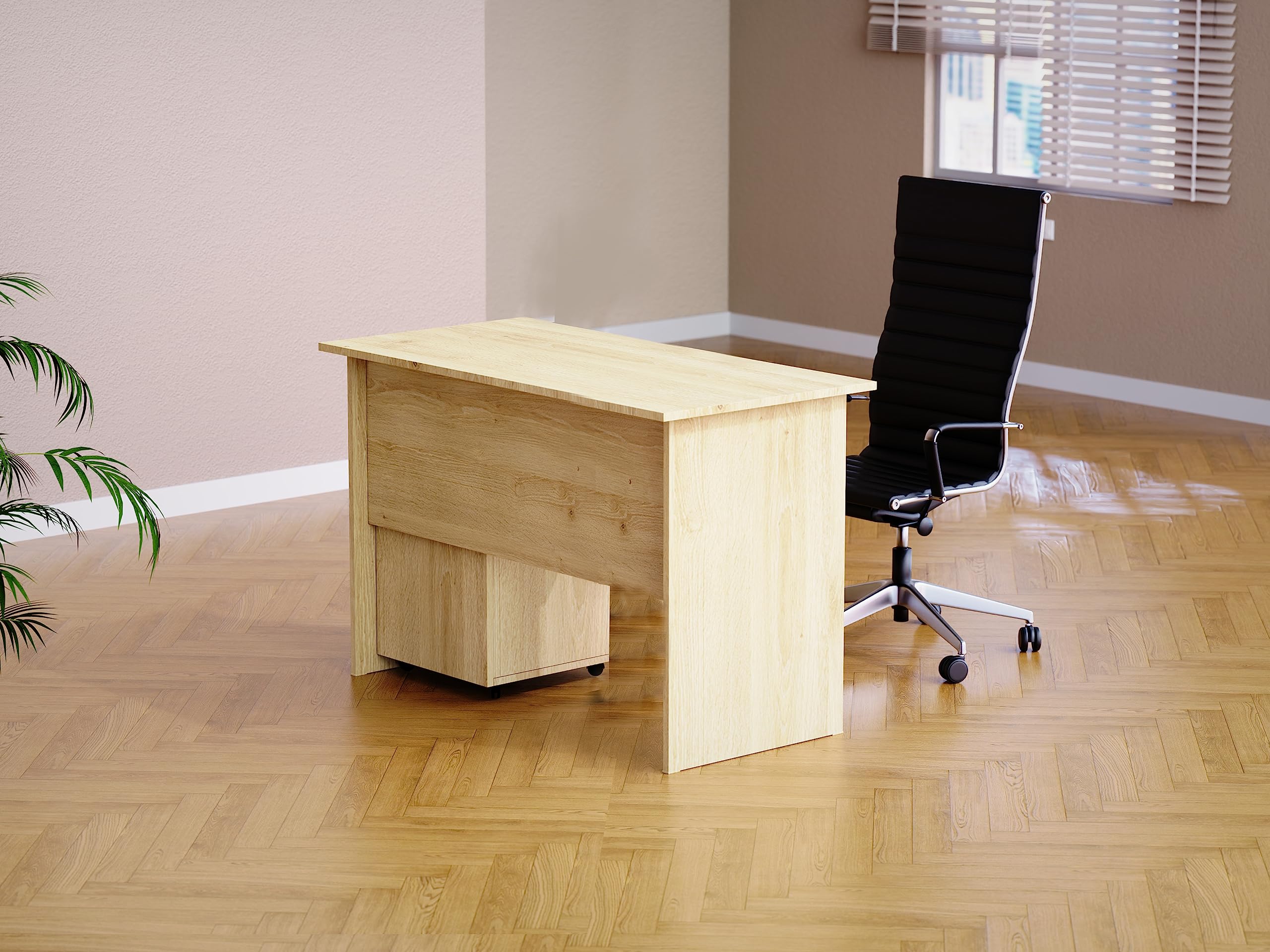 Mahmayi Modern MP1 120x60 Study Writing Table with BS01 Super Recessed Power Strip Desktop Socket Board, Modern Executive Desk for Adults, Home Offices, Schools, Laptop, Computer Workstation - WHITE
