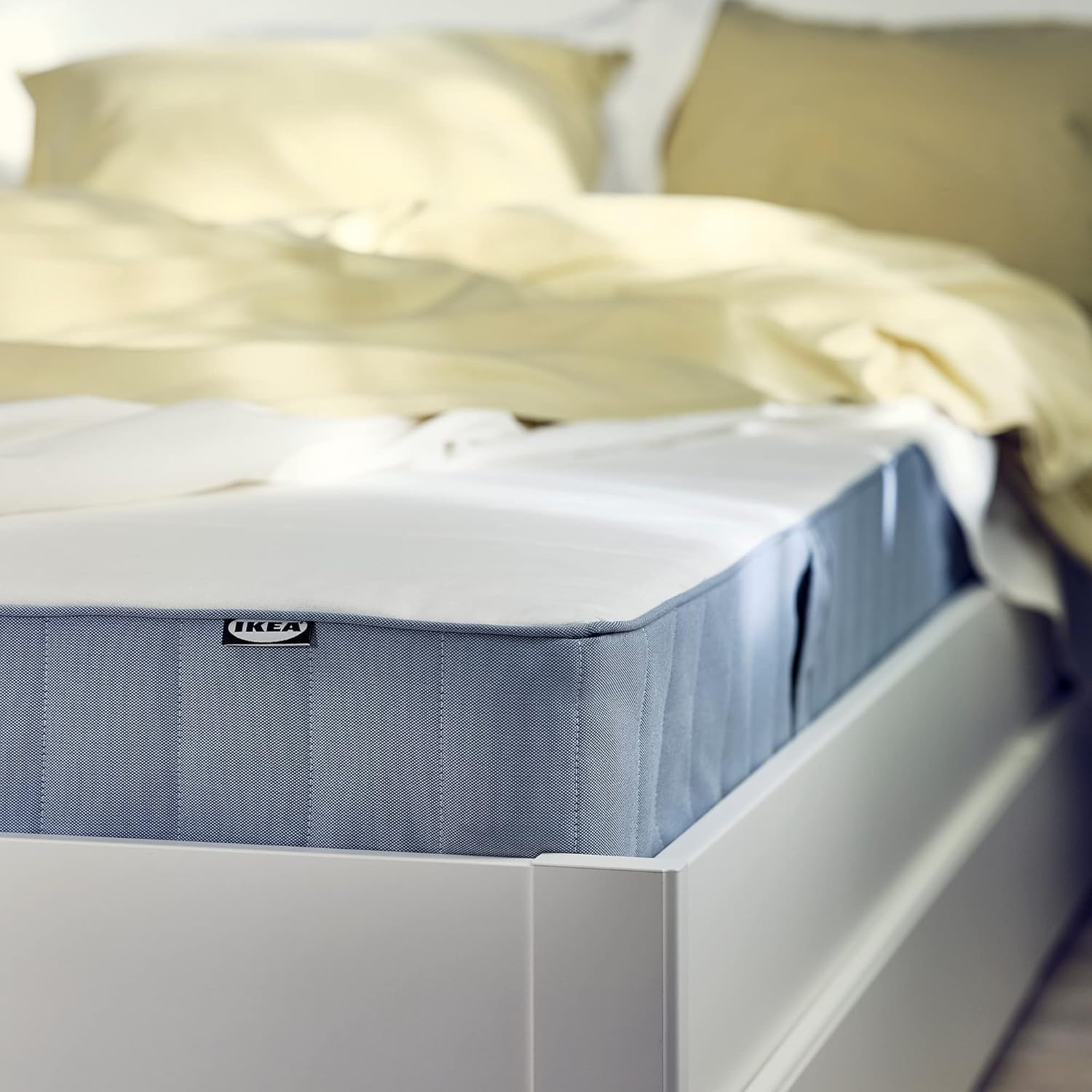 Ikea VESTMARKA sprung mattress, 90x200 cm, extra firm/light blue