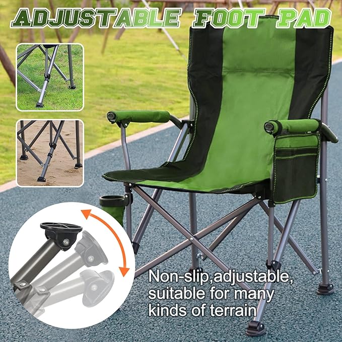 Folding Camping Chair Portable Outdoor Beach Chair, Heavy Duty Foldable Lawn Chair, Collapsible Lightweight Camp Chair-GCC Home Center