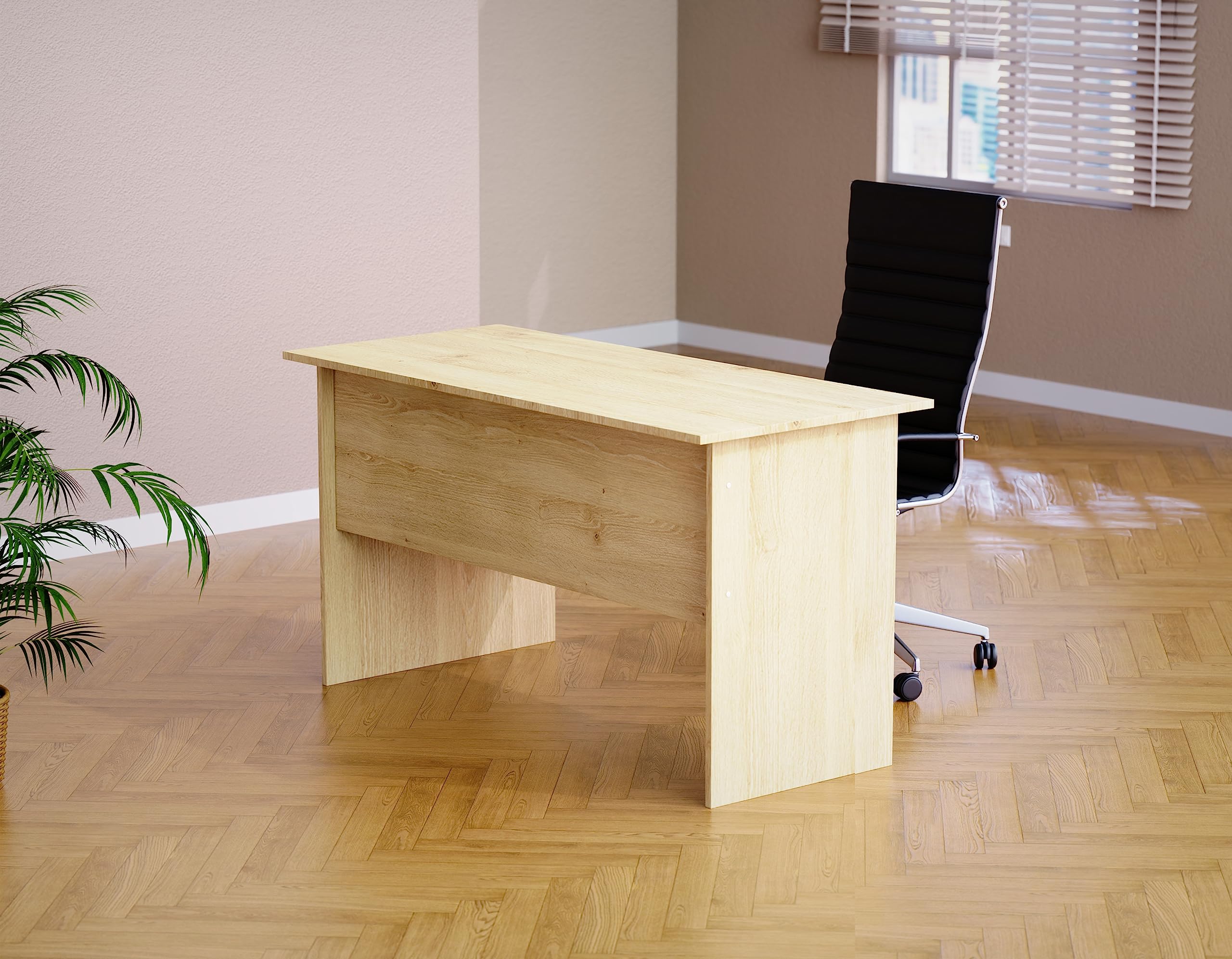 Mahmayi Modern MP1 120x60 Study Writing Table with BS01 Super Recessed Power Strip Desktop Socket Board, Modern Executive Desk for Adults, Home Offices, Schools, Laptop, Computer Workstation - WHITE