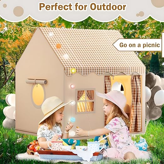 Large Kids Tent House Indoor/Outdoor, Toddler Play Tent With Birthday Party Decoration-GCC Home Center