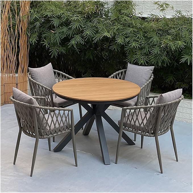 Aluminum & Rope Chair With Cushion-GCC Home Center