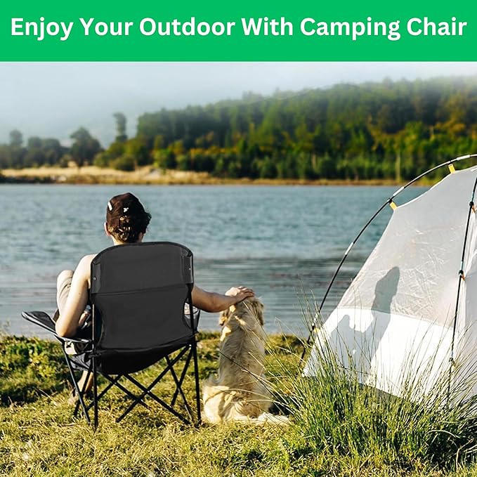 Portable Folding Beach Chair Multi-Purpose Camping Chair, Supports 110kgs Load With Carry Bag-GCC Home Center