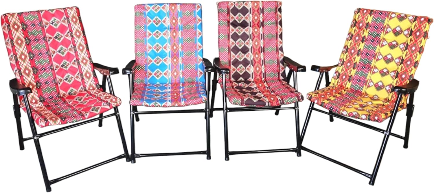 Foldable Camping Chair with Cushion Heavy Quality, Cushion Camping chair-GCC Home Center