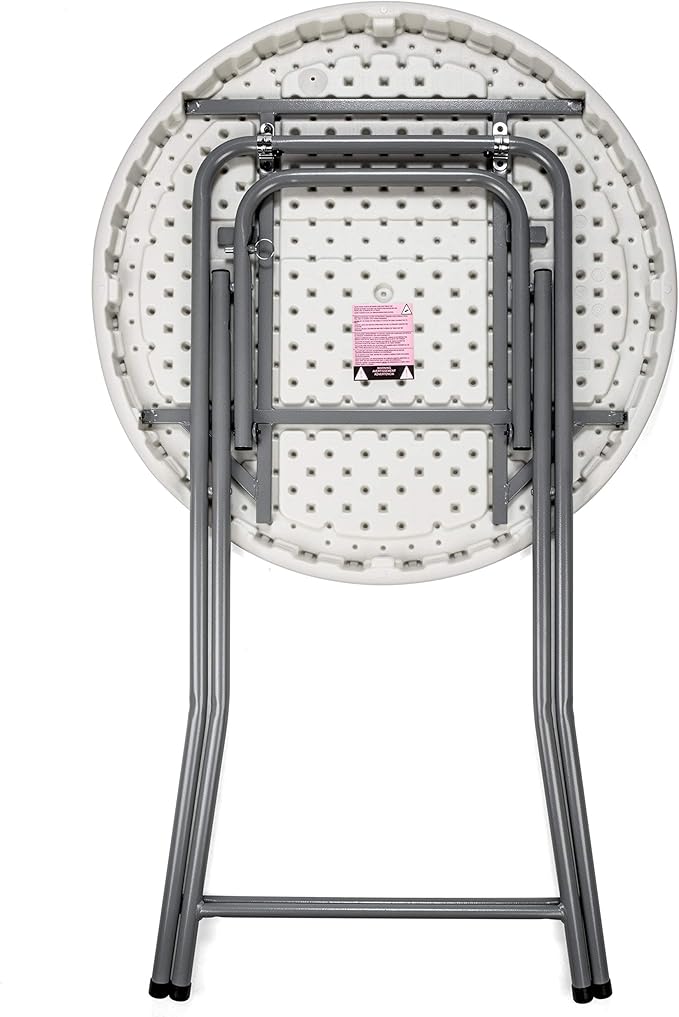 32" Round Cocktail Table: Plastic High-Top, Bar Height with Locking Steel Frame - Perfect for Indoor/Outdoor-GCC Home Center