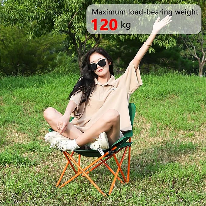 2pcs Foldable Camping Chairs, Lightweight Folding Beach Chairs, Portable Patio Lawn Quad Chairs with Side Pocket-GCC Home Center