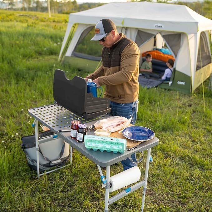 Core 4 Foot Tailgating Table – Adjustable Height, Camping Table