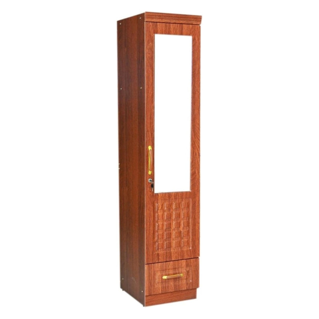 Elegant Single Door Wardrobe with Mirror and Drawer-GCC Home Center