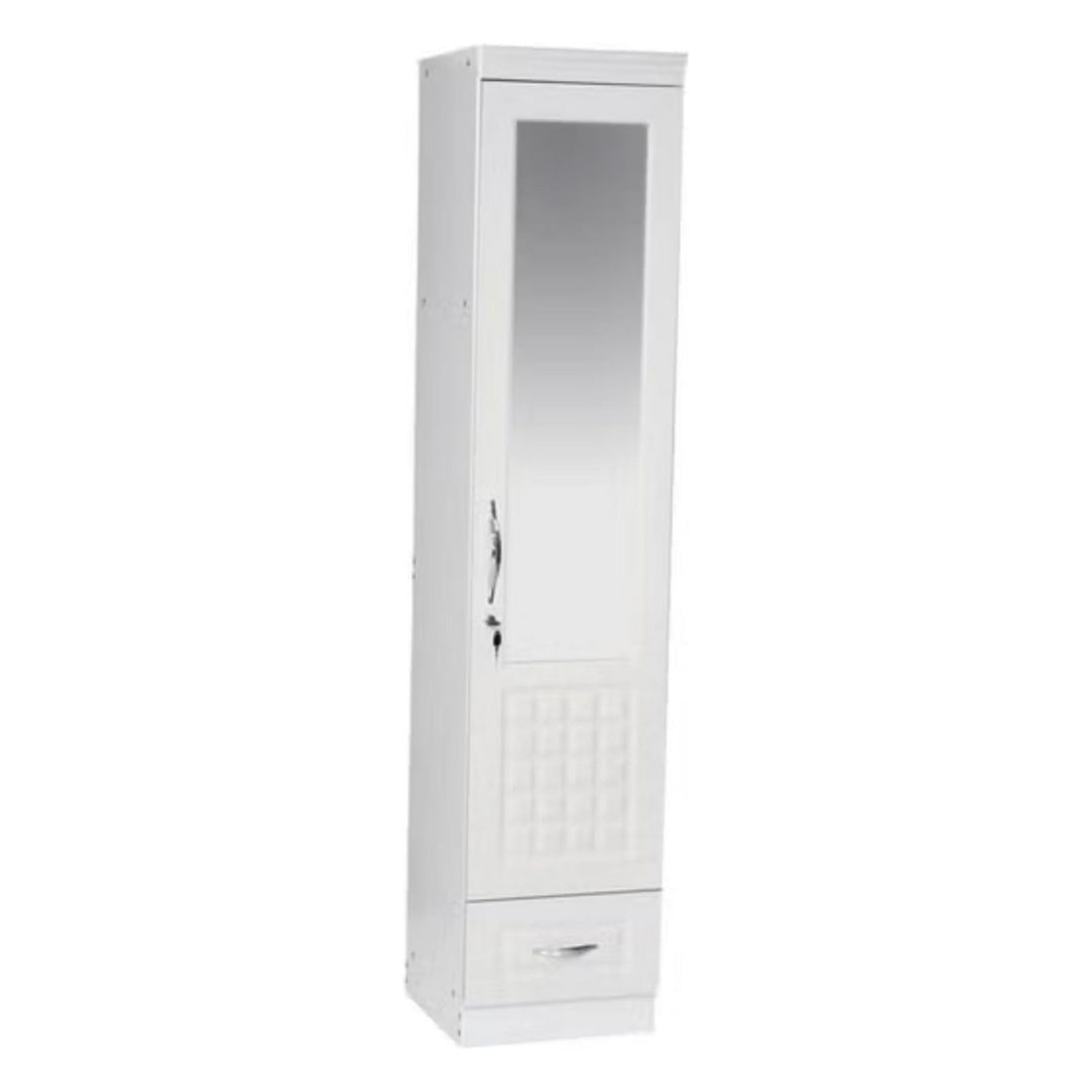 Elegant Single Door Wardrobe with Mirror and Drawer-GCC Home Center