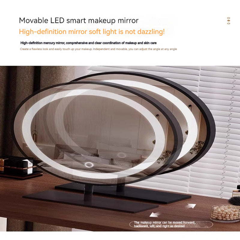 COOLBABY Luxury modern simple solid wood red dresser corner with LED light makeup table small-GCC Home Center