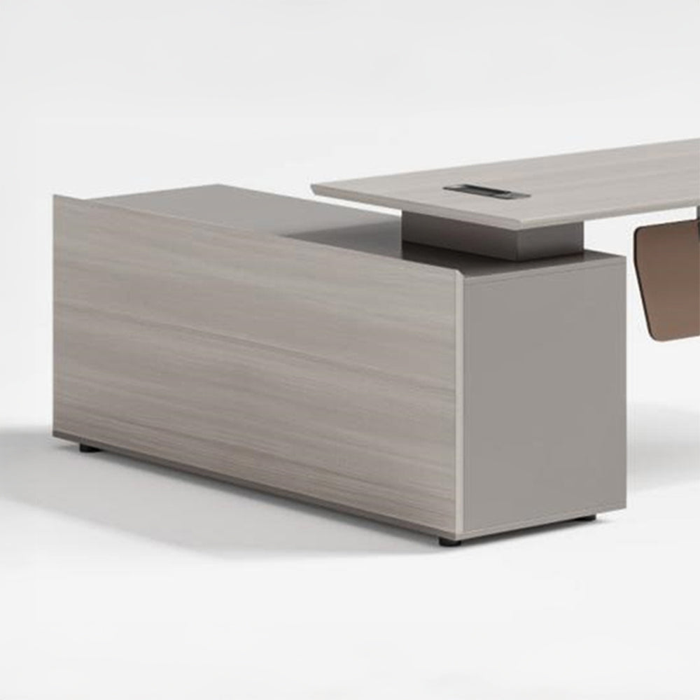 Modern Executive Office Table, Office Desk With Metal Frames And Legs - Matt White-GCC Home Center