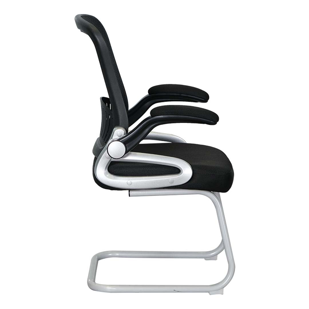 Office Visitor Chair With Lumbar Support And Metal Leg-GCC Home Center